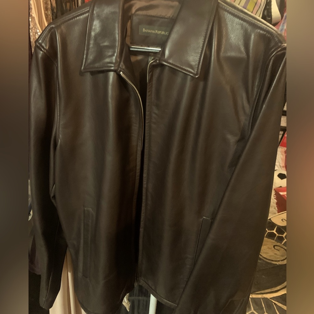 Men’s leather coat brown